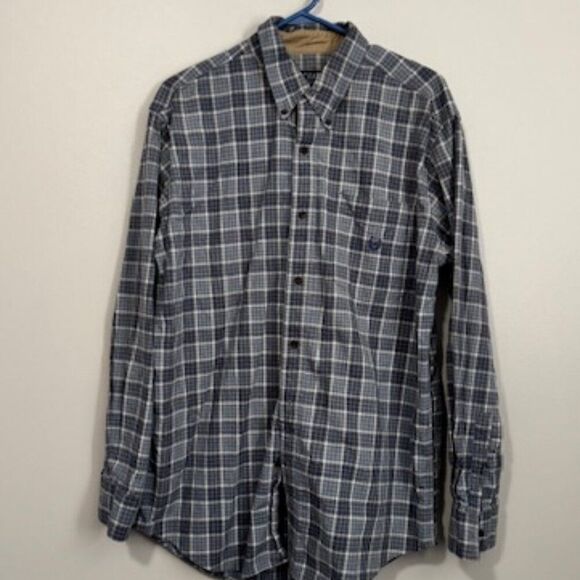 USED Men's Chaps Long Sleeve Buttons Down Shirt Color Blue/White Size Medium - Picture 1 of 1